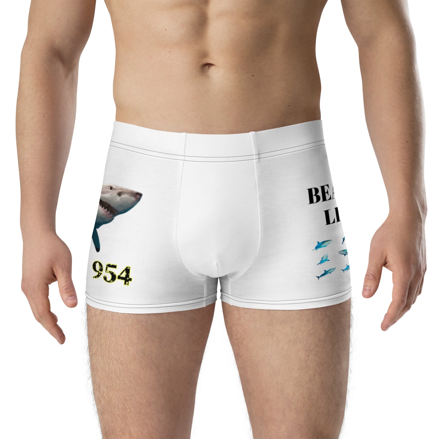 Beach Life Shark Attack 954 Signature white Boxer Briefs