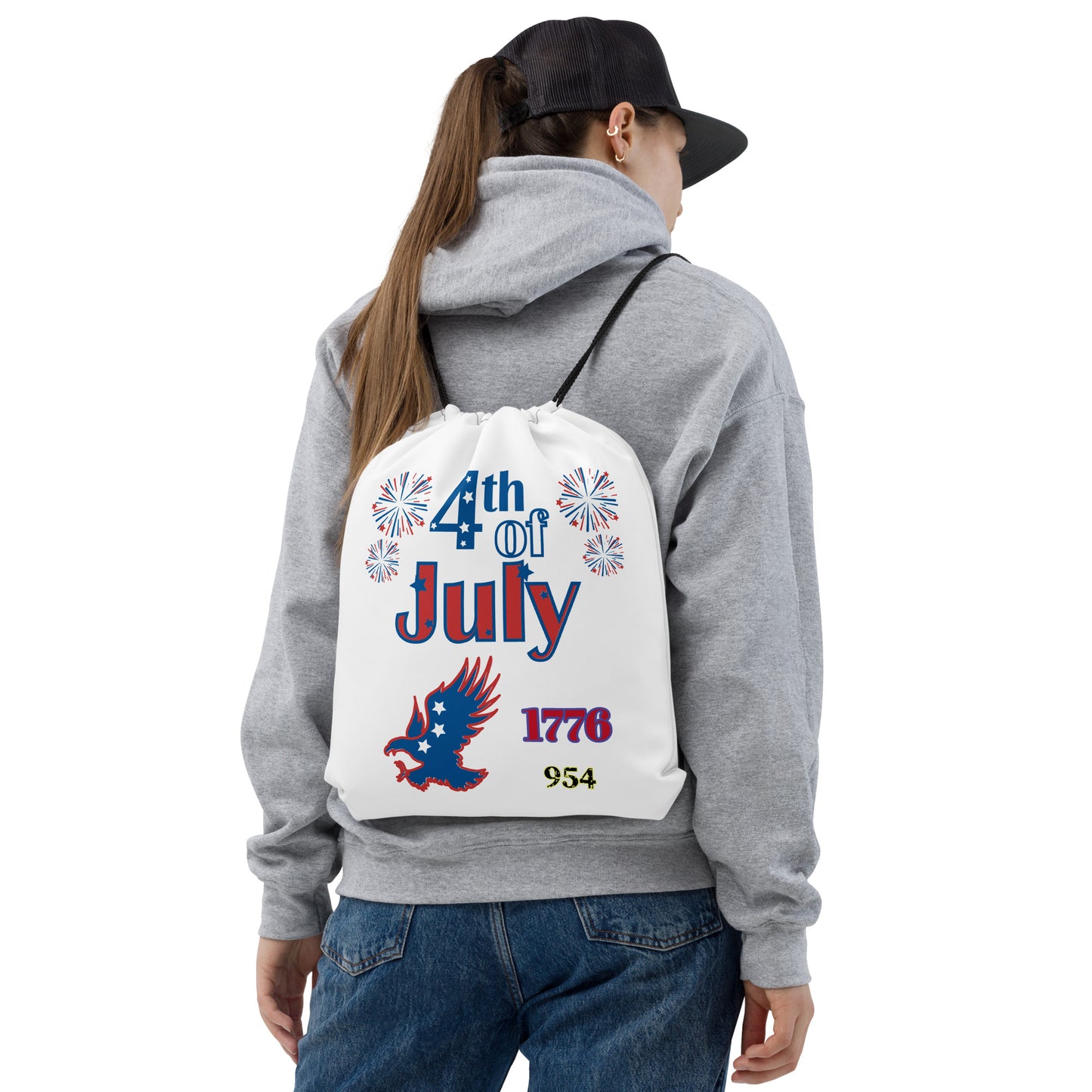 1776 July 4th 954 Signature Drawstring bag