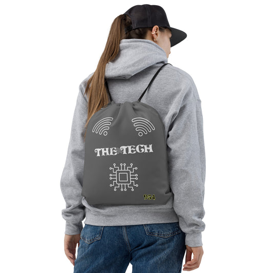 The Tech 954 Signature Grey Drawstring bag
