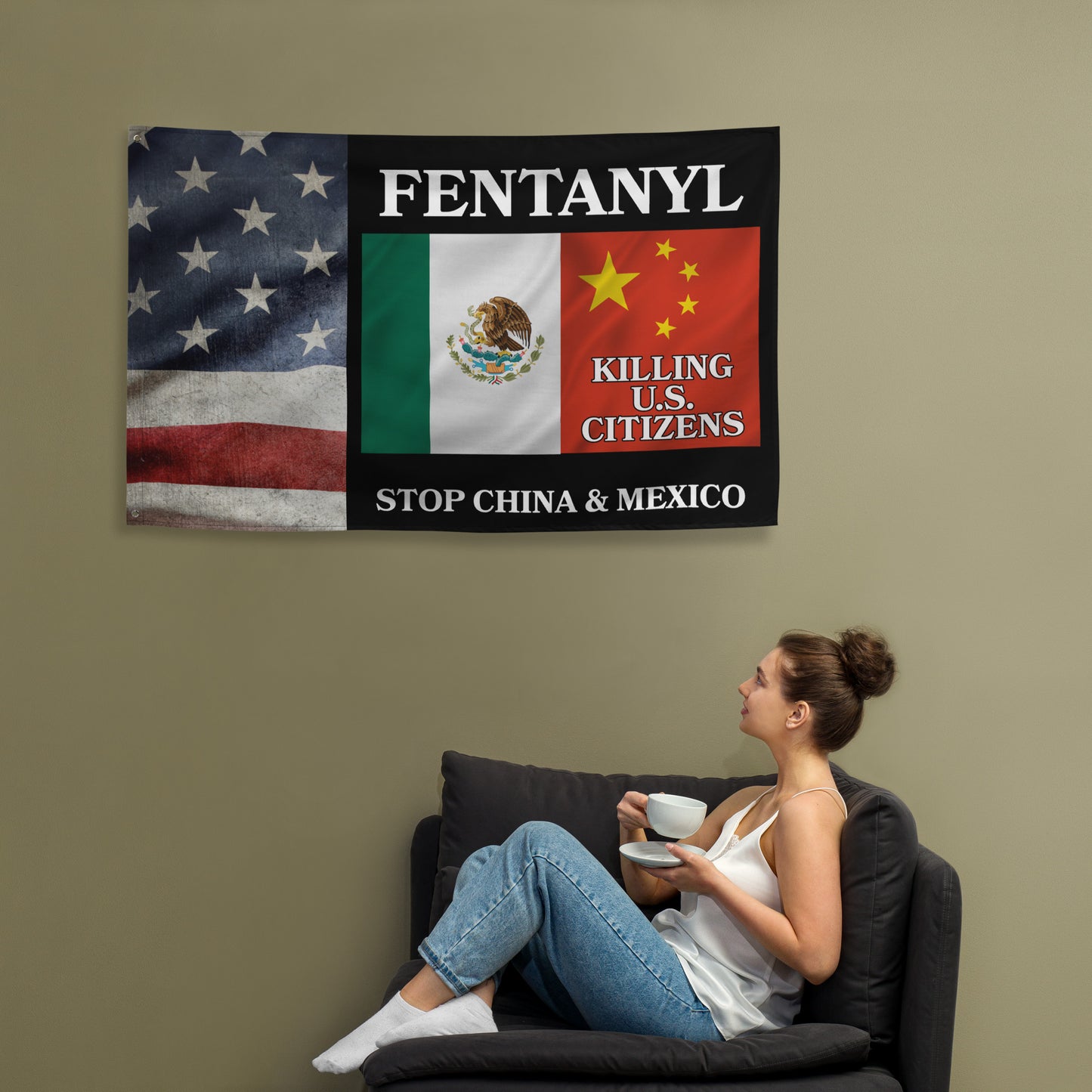 Stop Fentanyl USA Flag