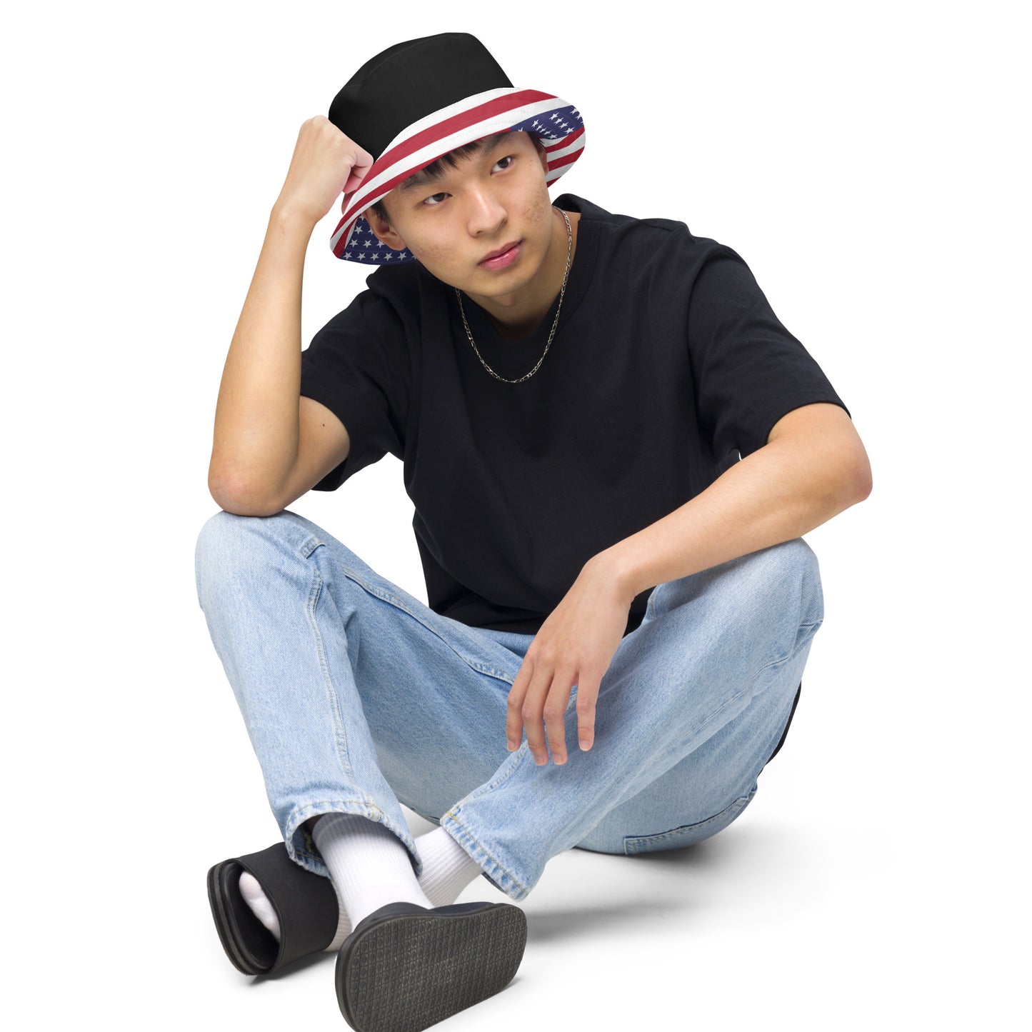 July 4th 954 Signature Reversible Black bucket hat