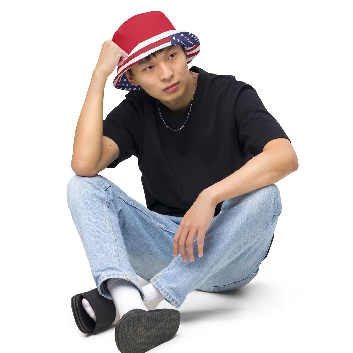 July 4th 954 Signature Reversible RED bucket hat