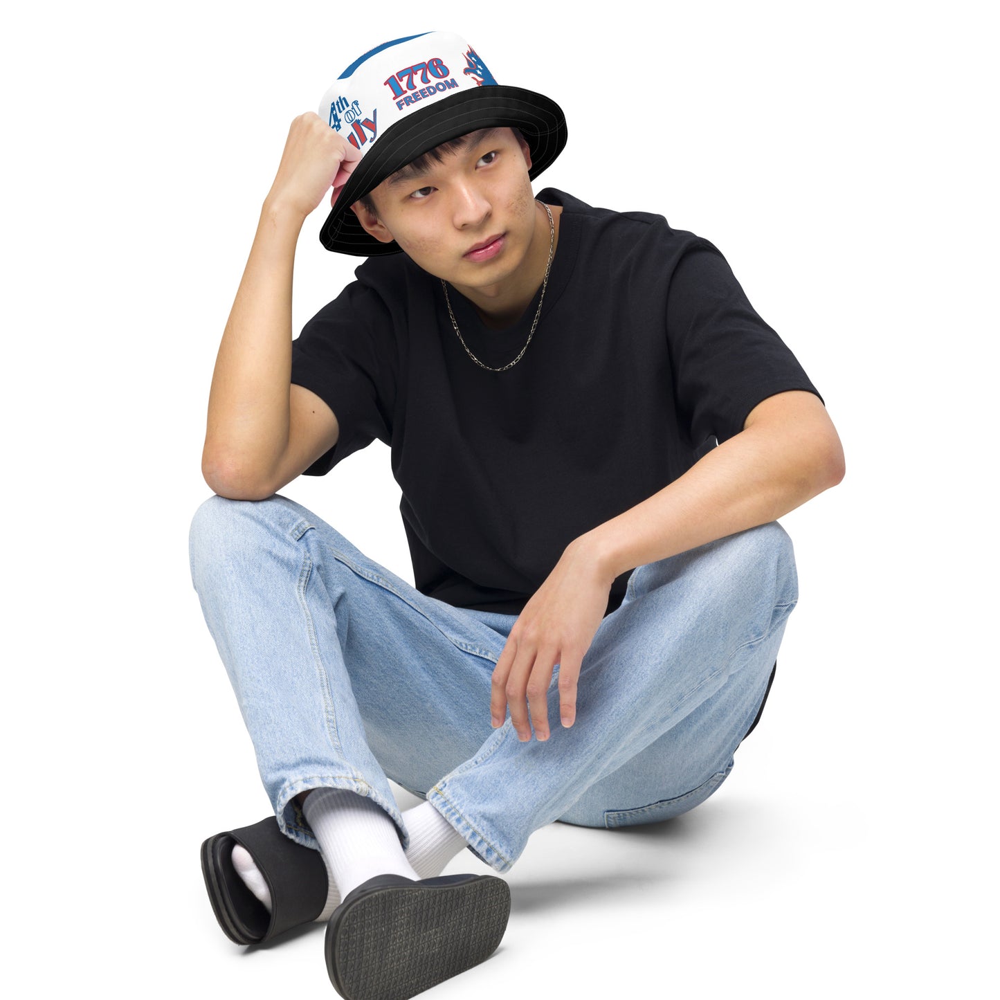 July 4th 954 Signature Reversible Black bucket hat