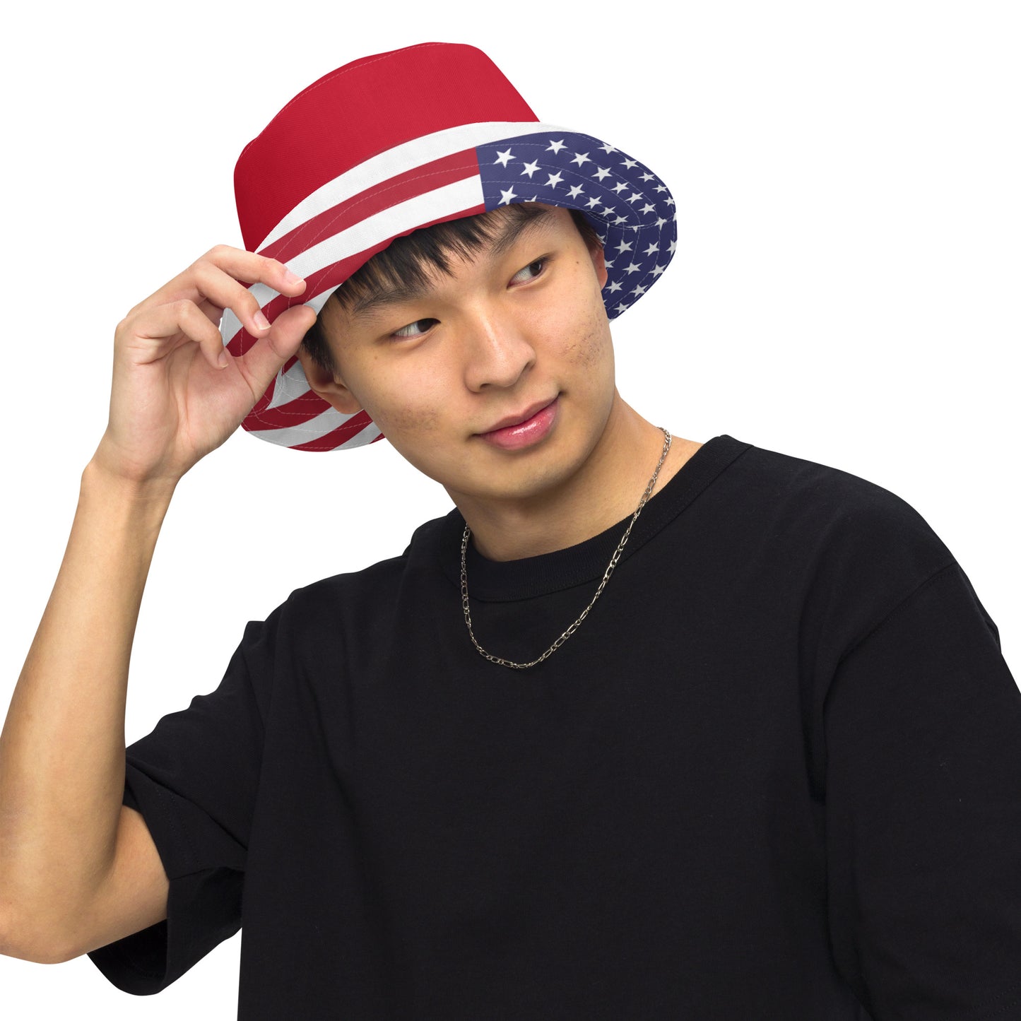 July 4th 954 Signature Reversible RED bucket hat
