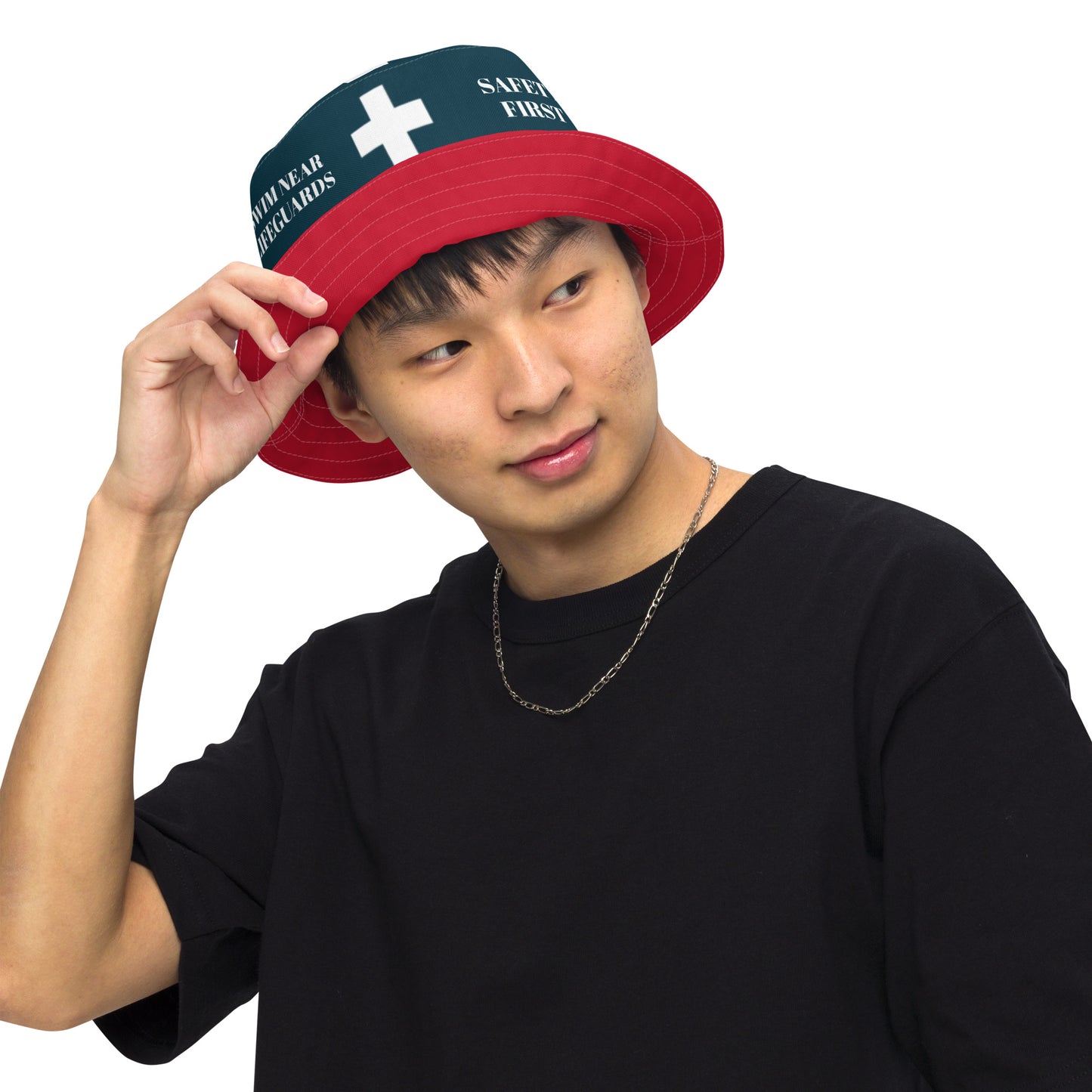 Lifeguard 954 Signature Reversible RED bucket hat