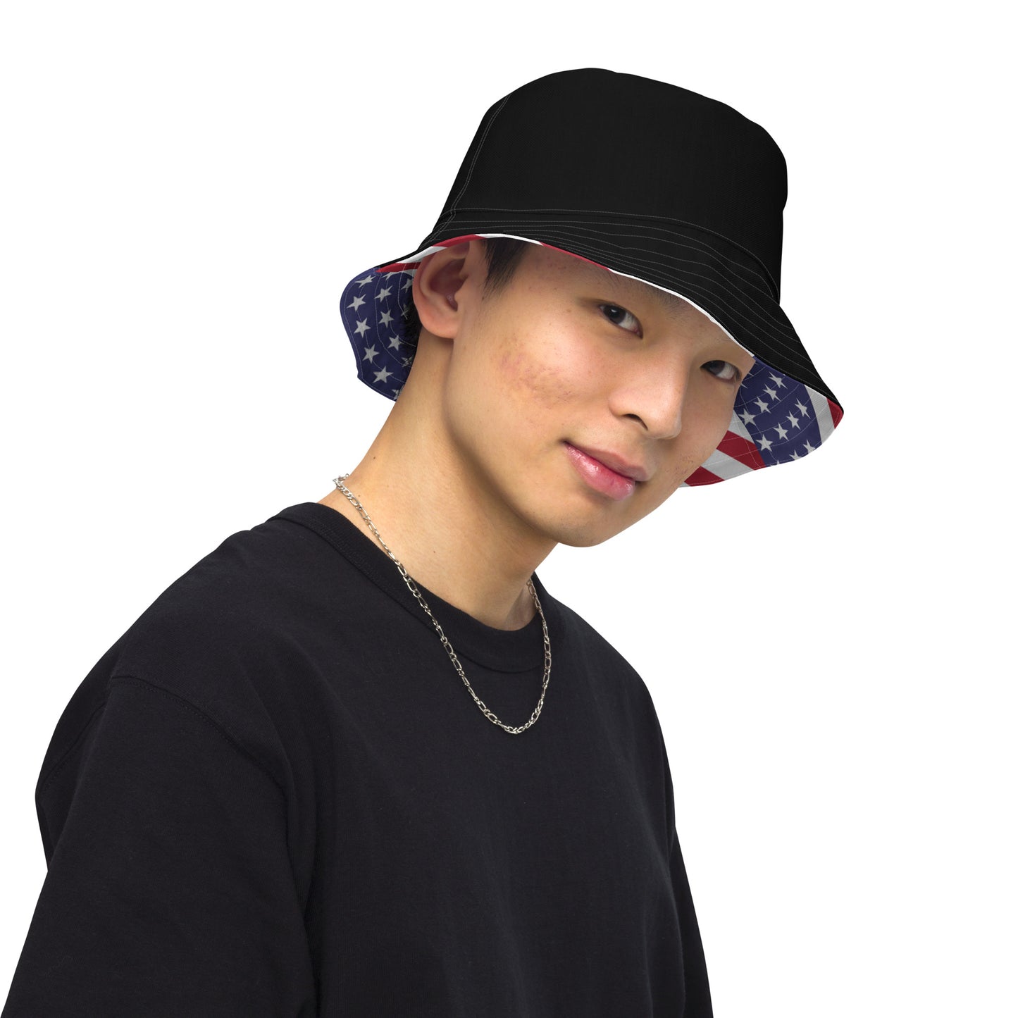 July 4th 954 Signature Reversible Black bucket hat