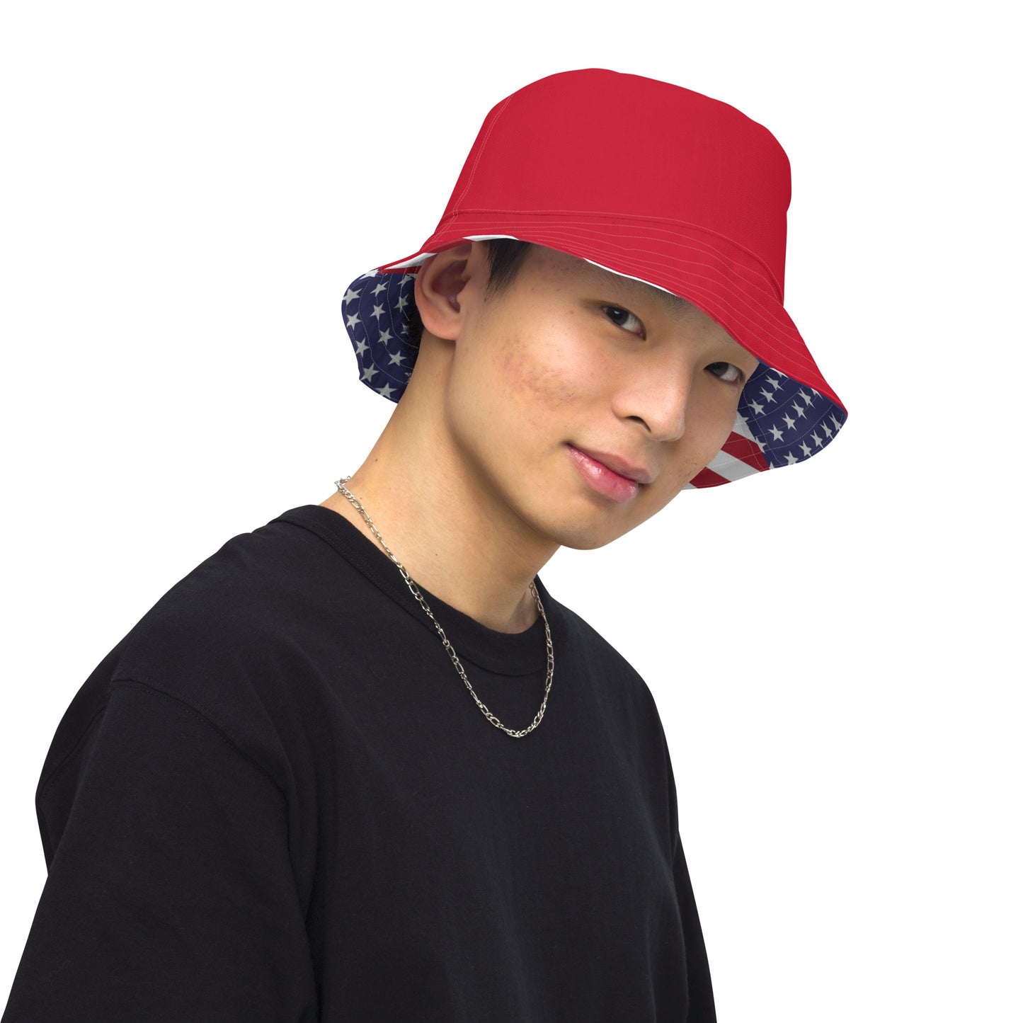 July 4th 954 Signature Reversible RED bucket hat