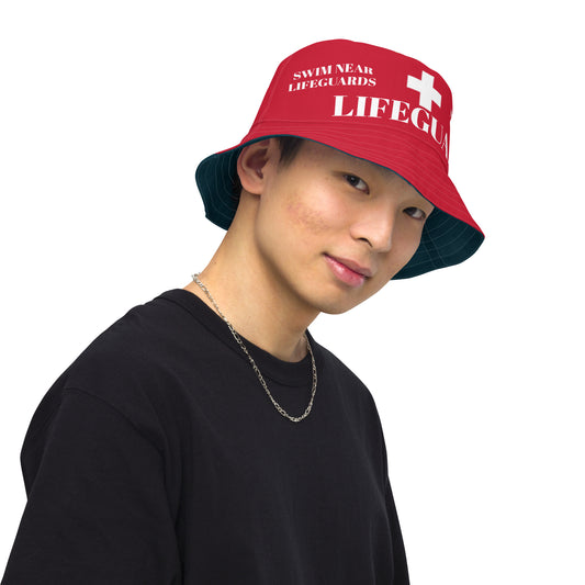 Lifeguard 954 Signature Reversible RED bucket hat