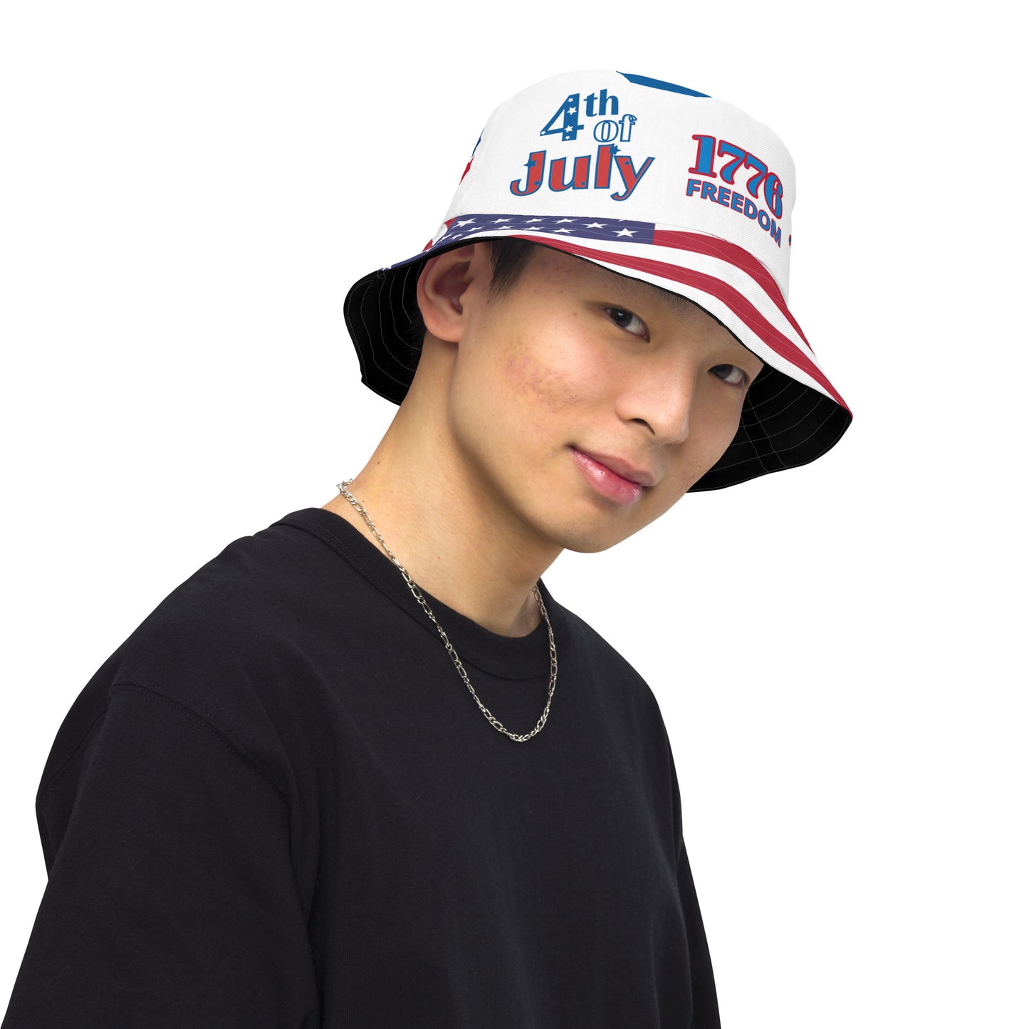 July 4th 954 Signature Reversible Black bucket hat