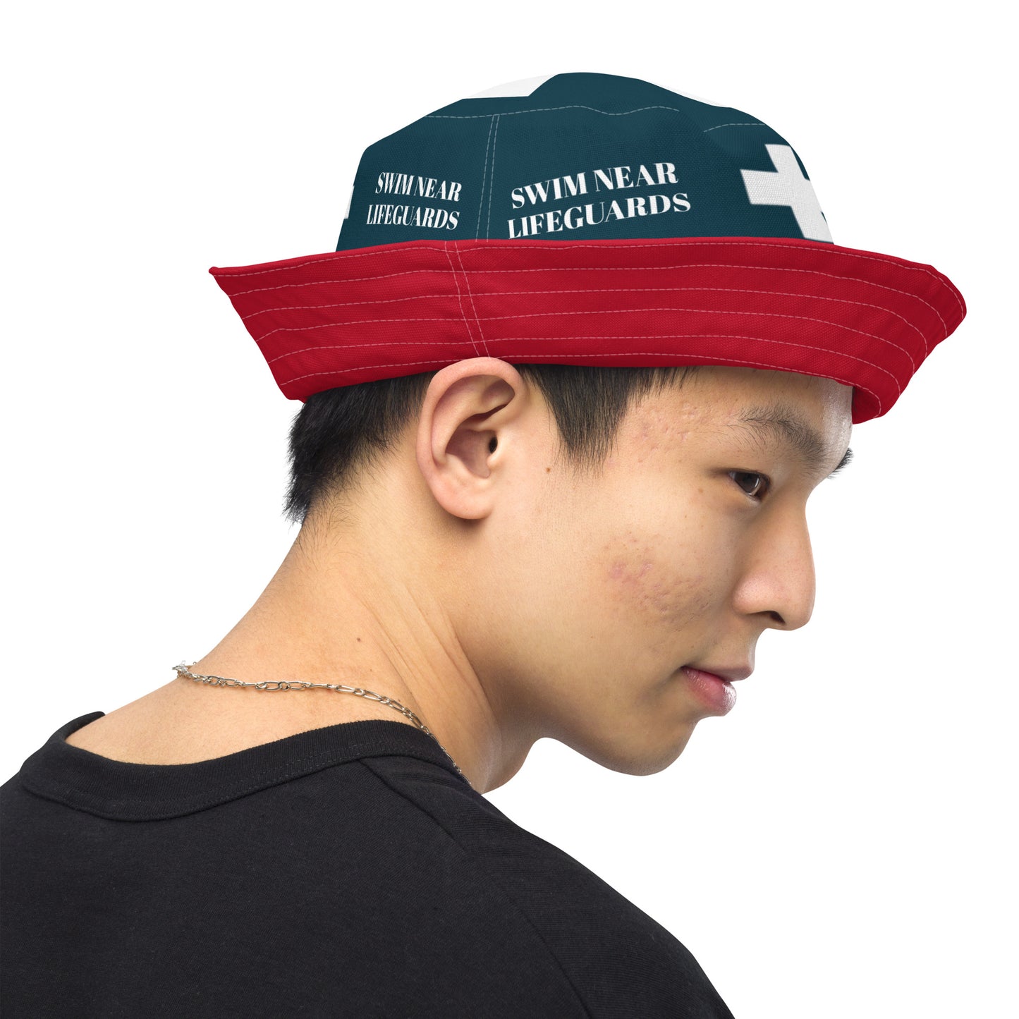 Lifeguard 954 Signature Reversible RED bucket hat