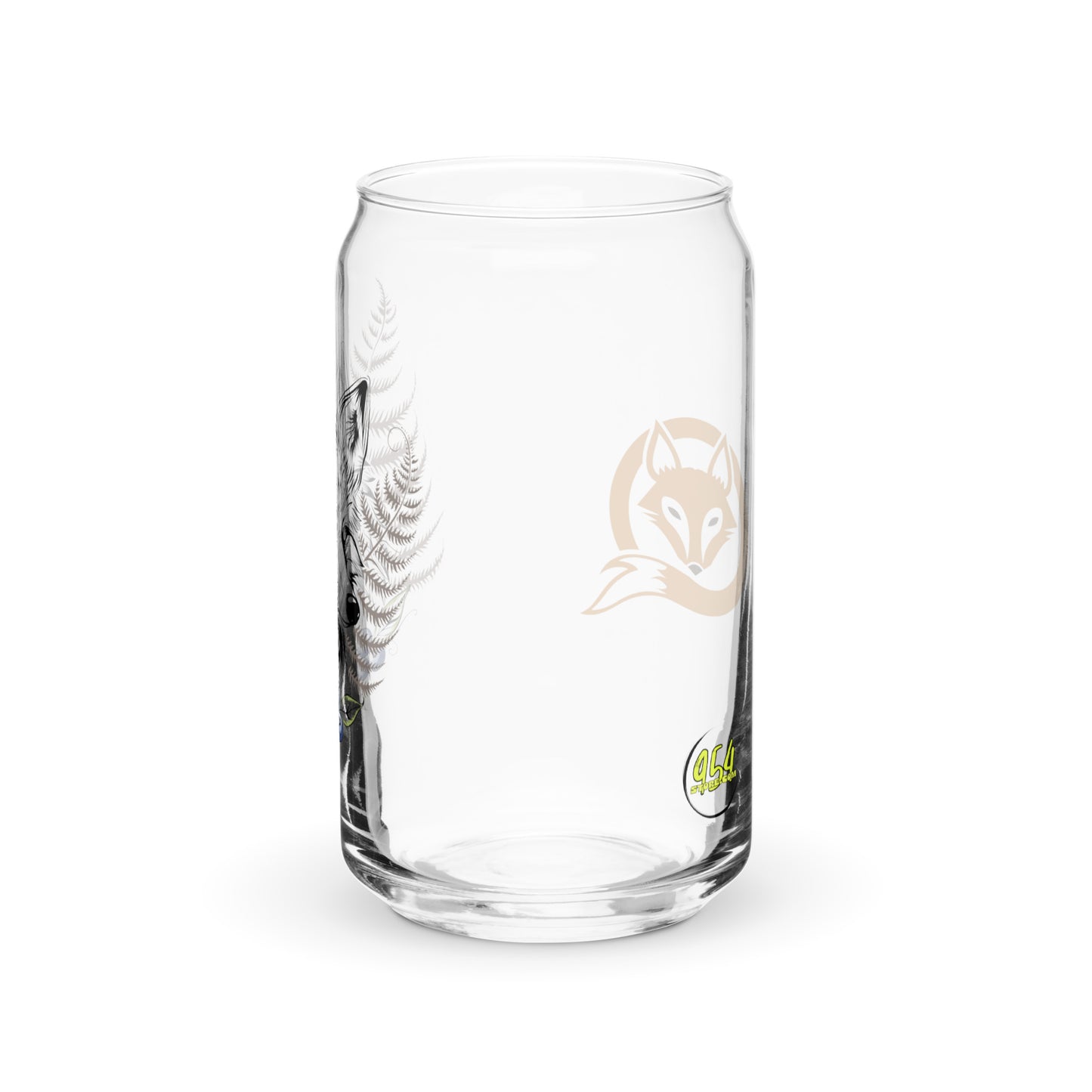 Fox Head & Leaves 954 Signature Can-shaped glass