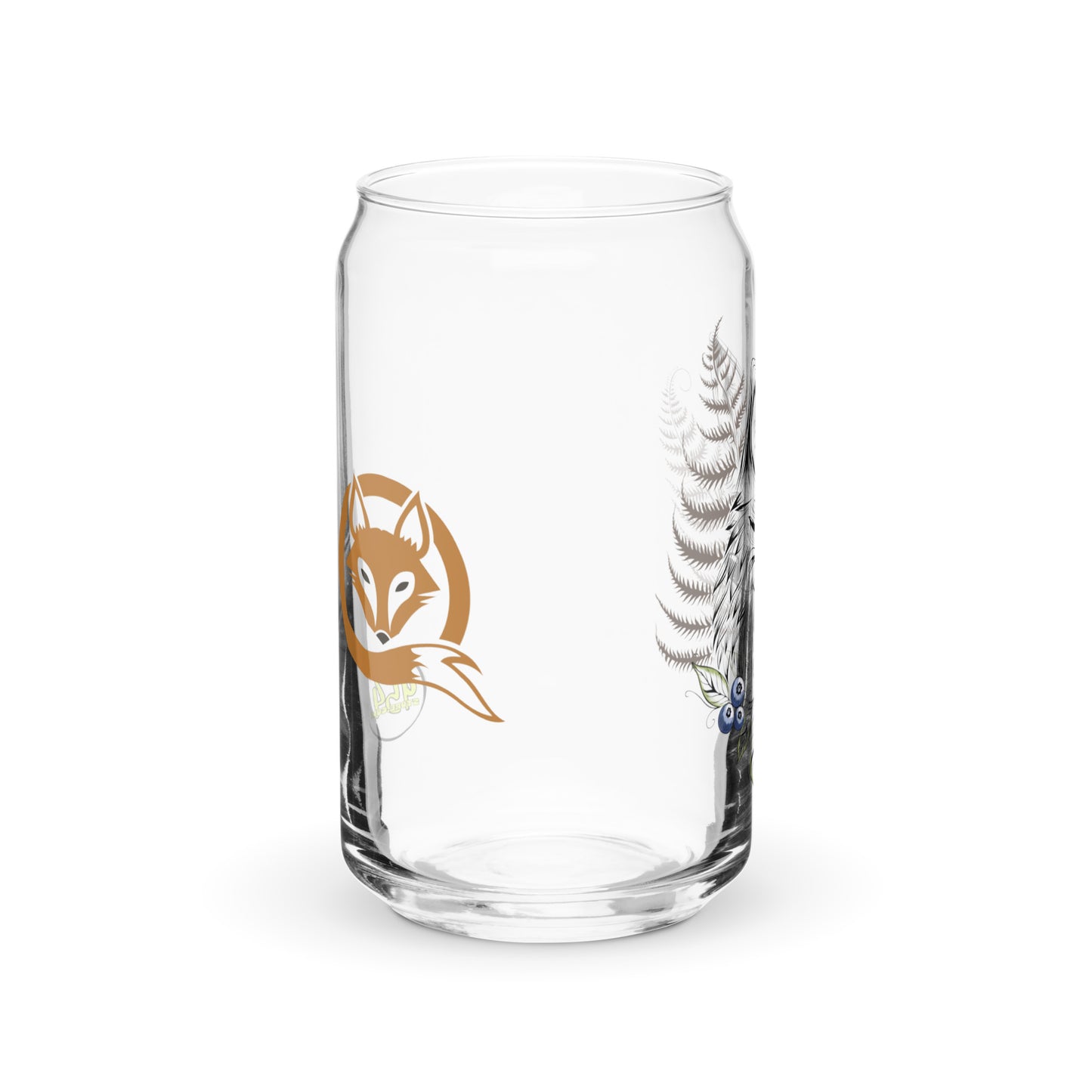 Fox Head & Leaves 954 Signature Can-shaped glass