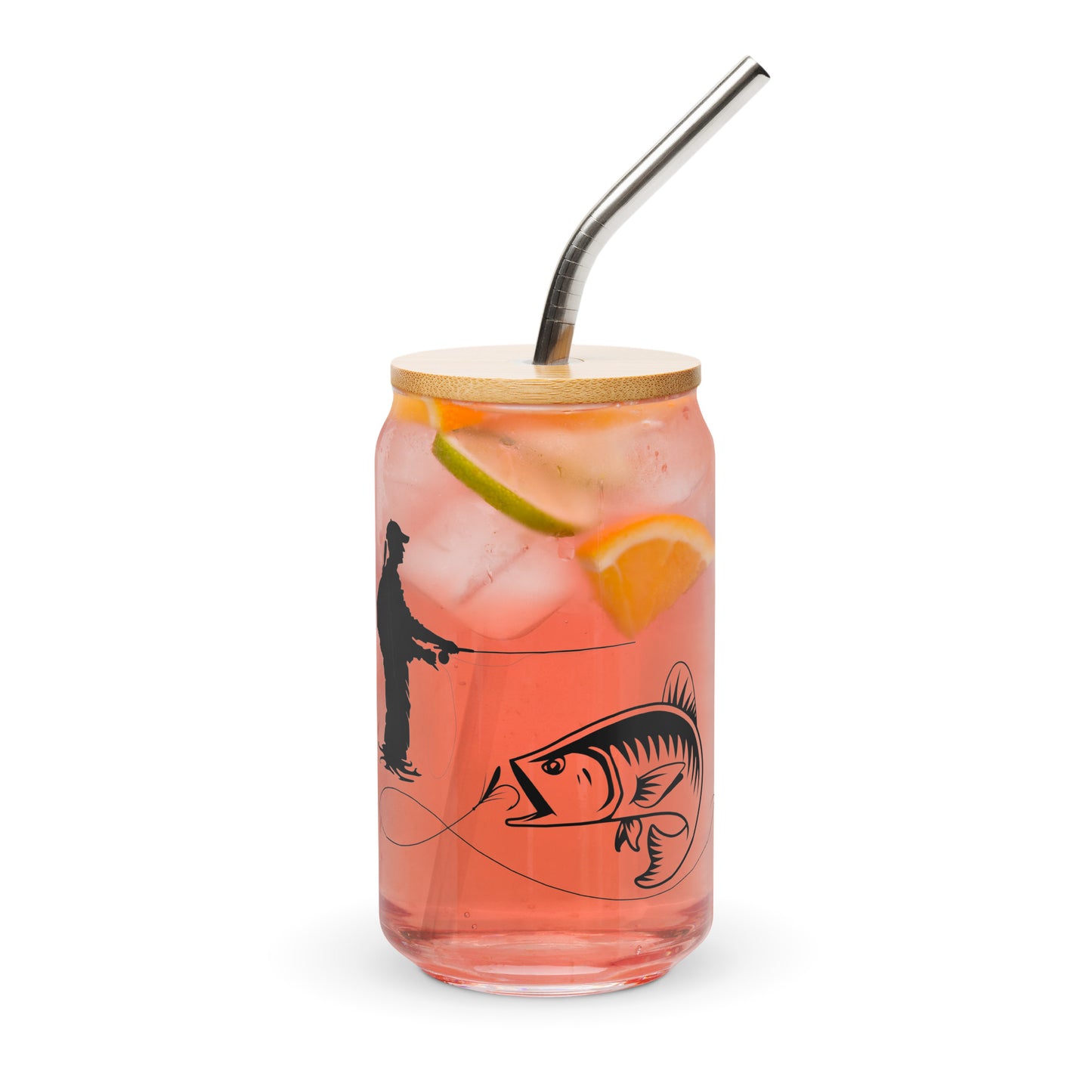Fisherman & Fish 954 Signature Can-shaped glass