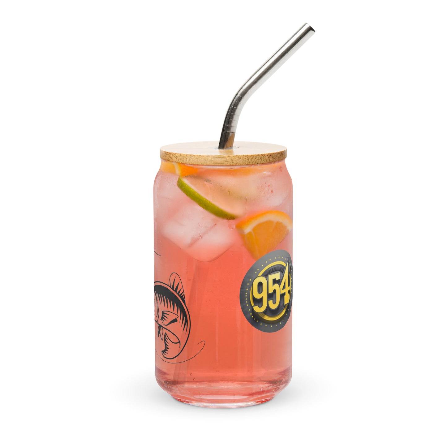 Fisherman & Fish 954 Signature Can-shaped glass