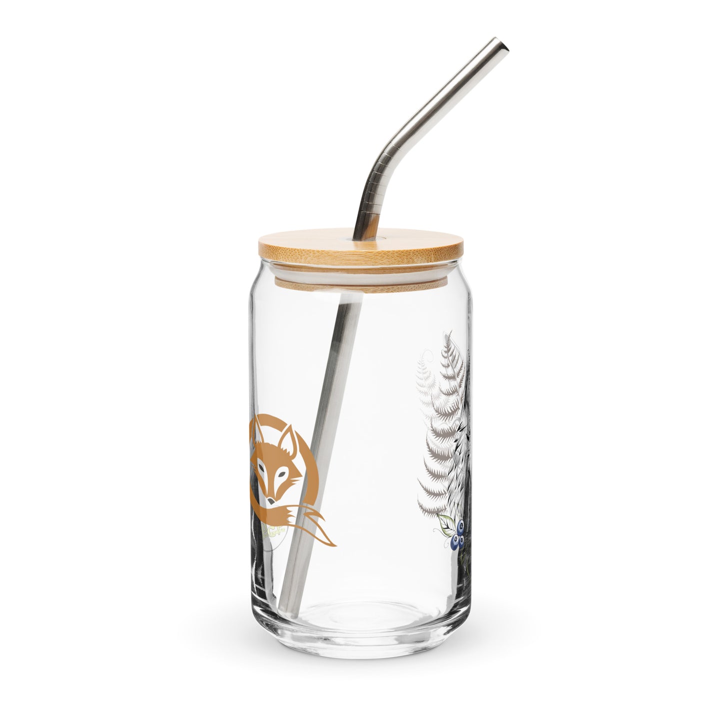 Fox Head & Leaves 954 Signature Can-shaped glass