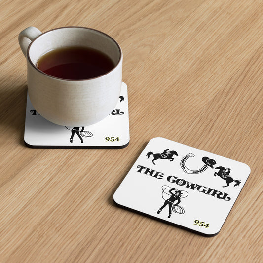 The Cowgirl 954 Signature Cork-back coaster