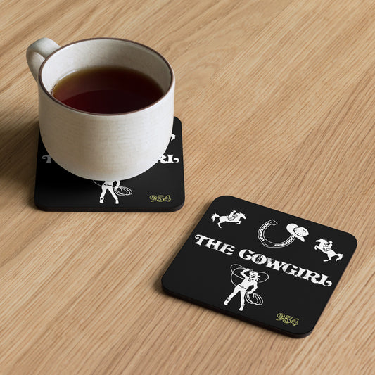 The Cowgirl 954 Signature Cork-back coaster
