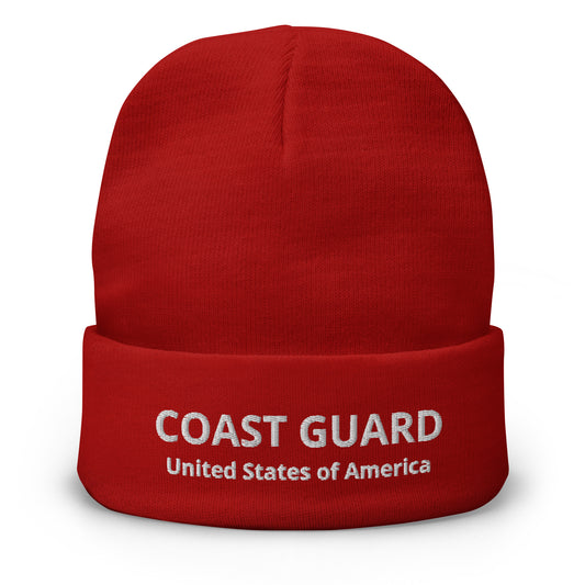 U.S. Coast Cuard Embroidered Beanie