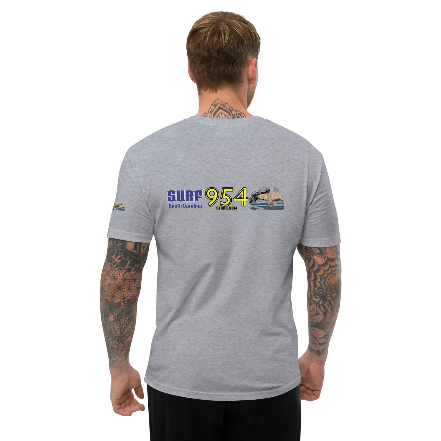Surf SC Blue Letters 954 Signature Short Sleeve T-shirt