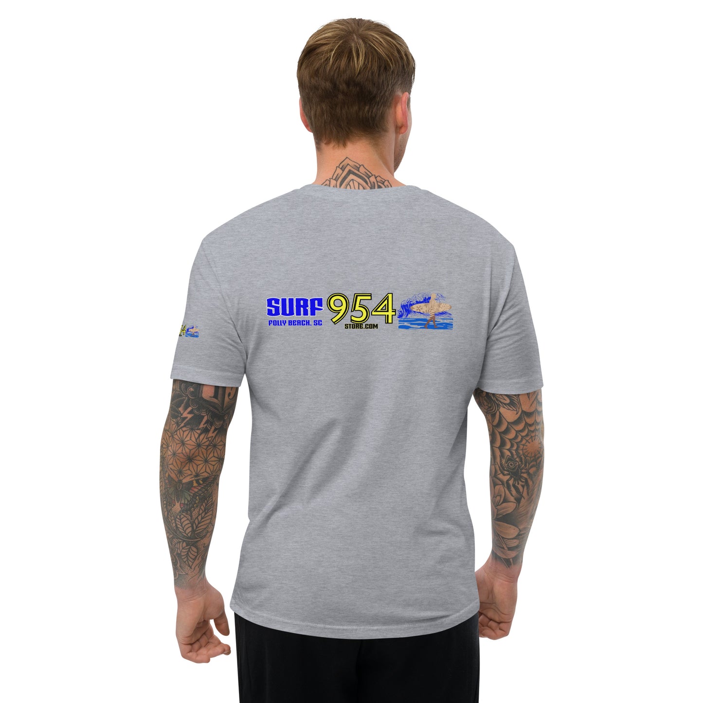 Surf Folly Blue Letters 954 Signature Short Sleeve T-shirt