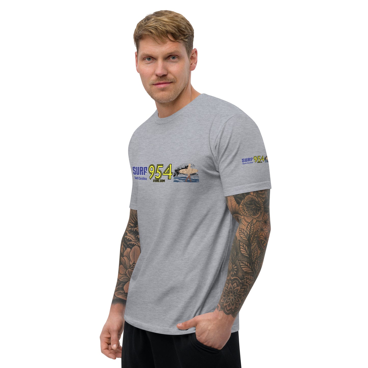 Surf SC Blue Letters 954 Signature Short Sleeve T-shirt