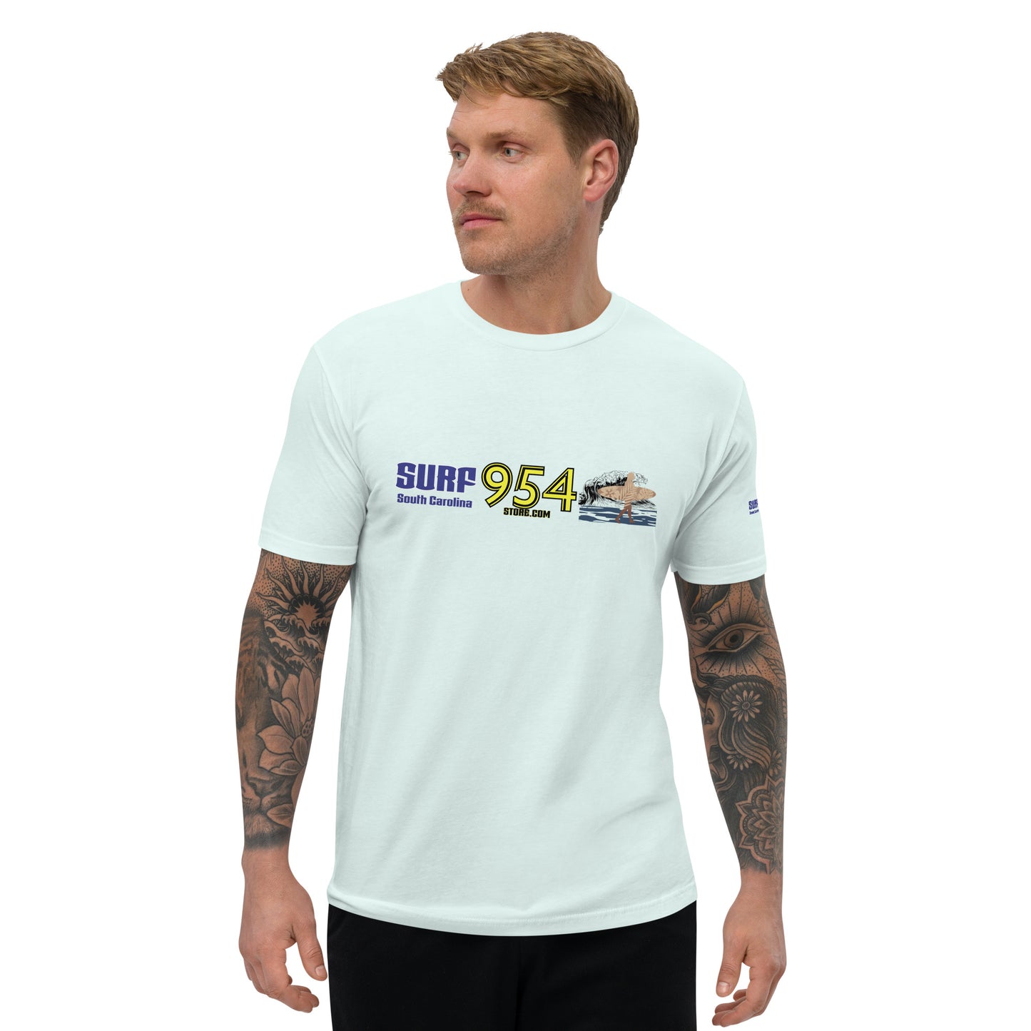 Surf SC Blue Letters 954 Signature Short Sleeve T-shirt