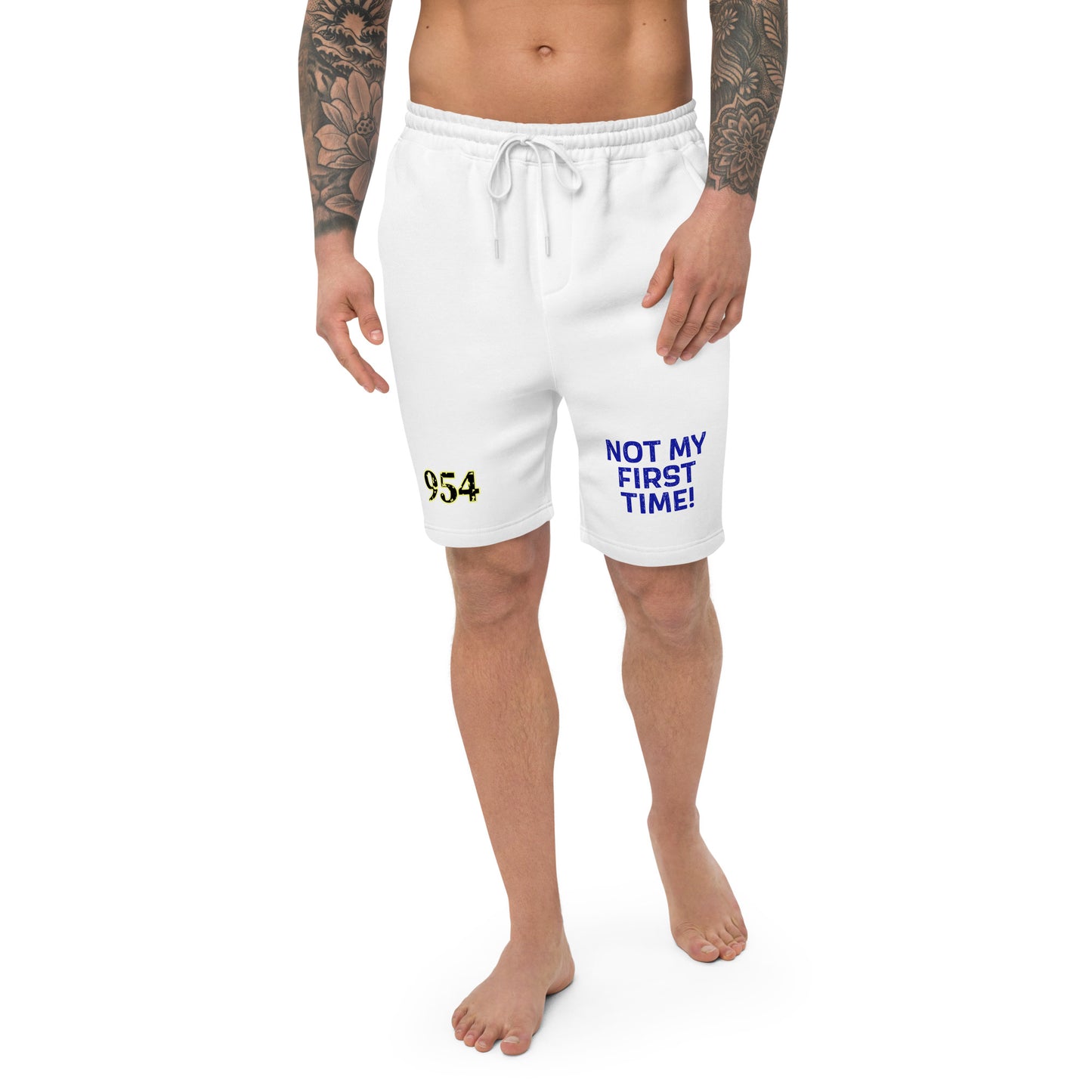 Not my first time 954 Signature Grey or White Men's fleece shorts