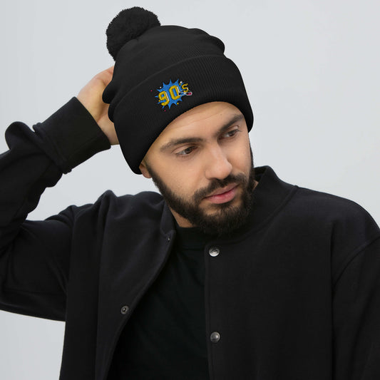 90s Pom-Pom Beanie