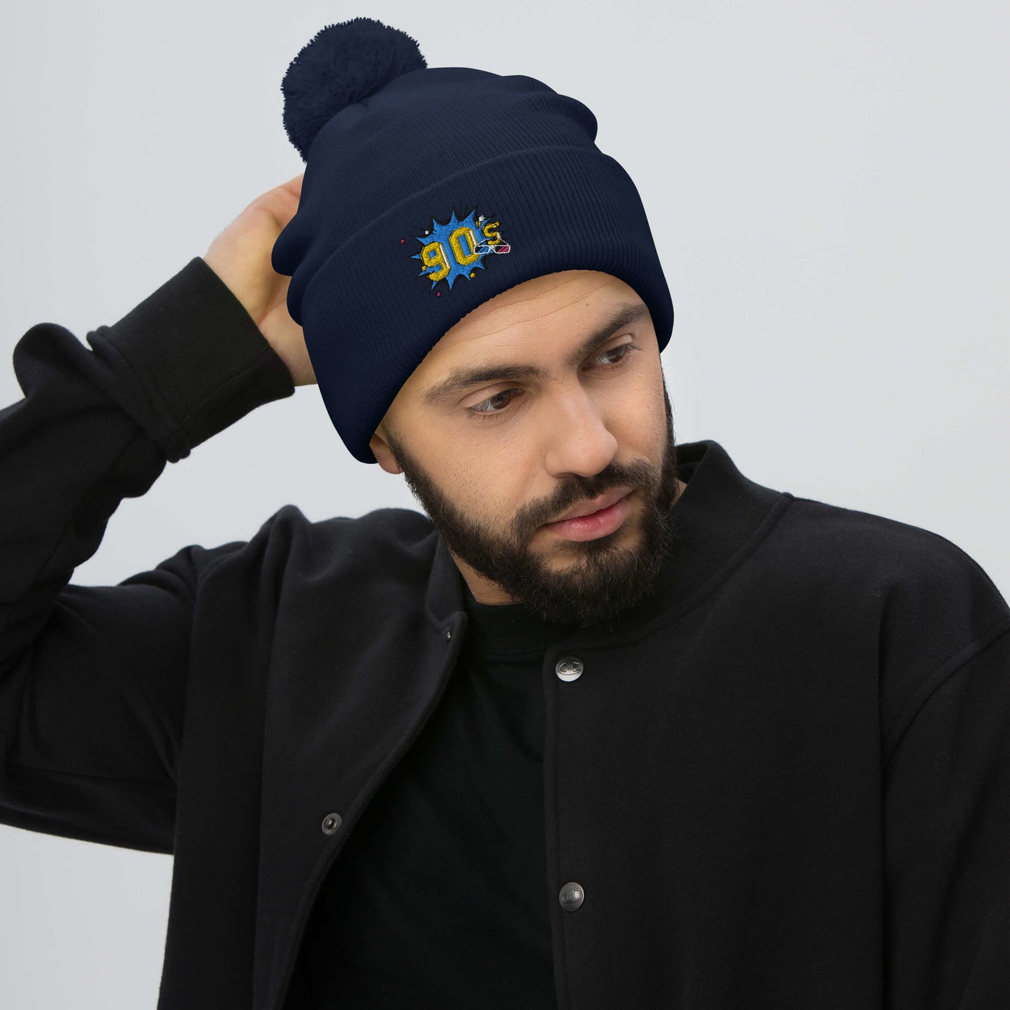 90s Pom-Pom Beanie