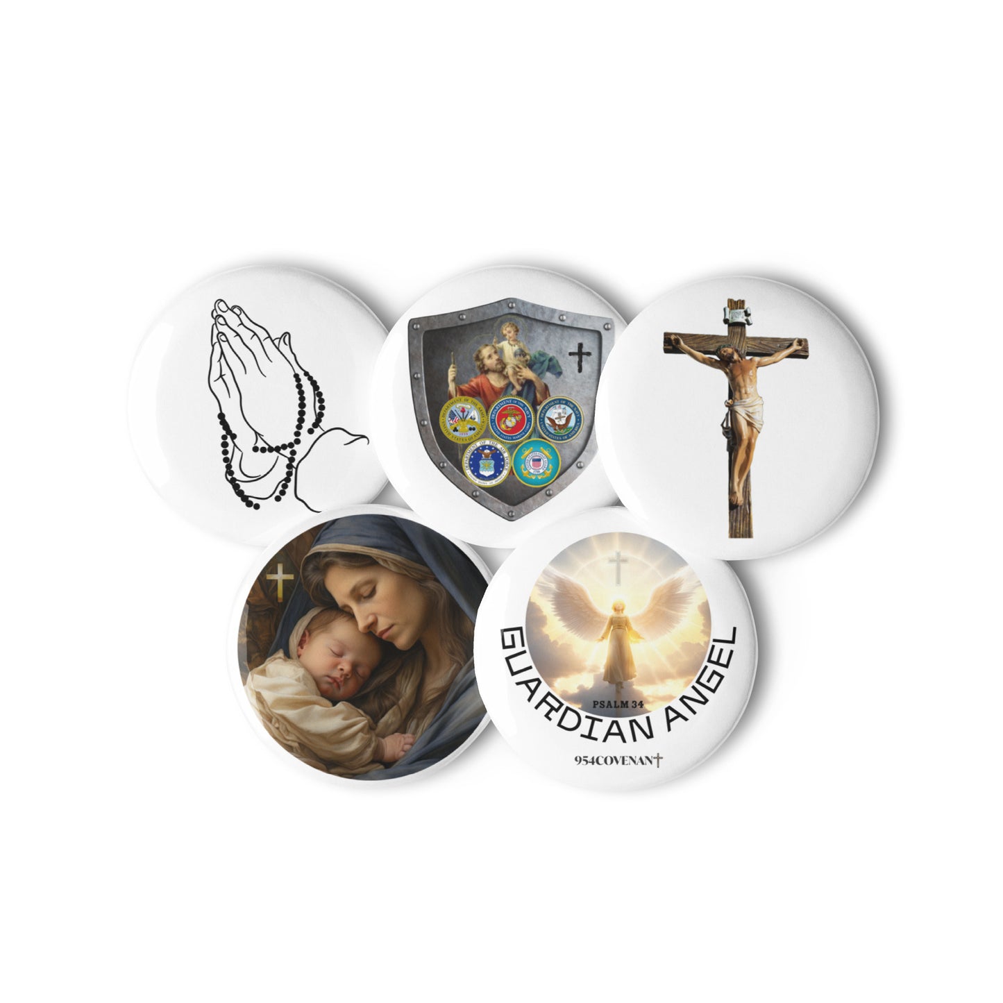 954covenant Set of pin buttons