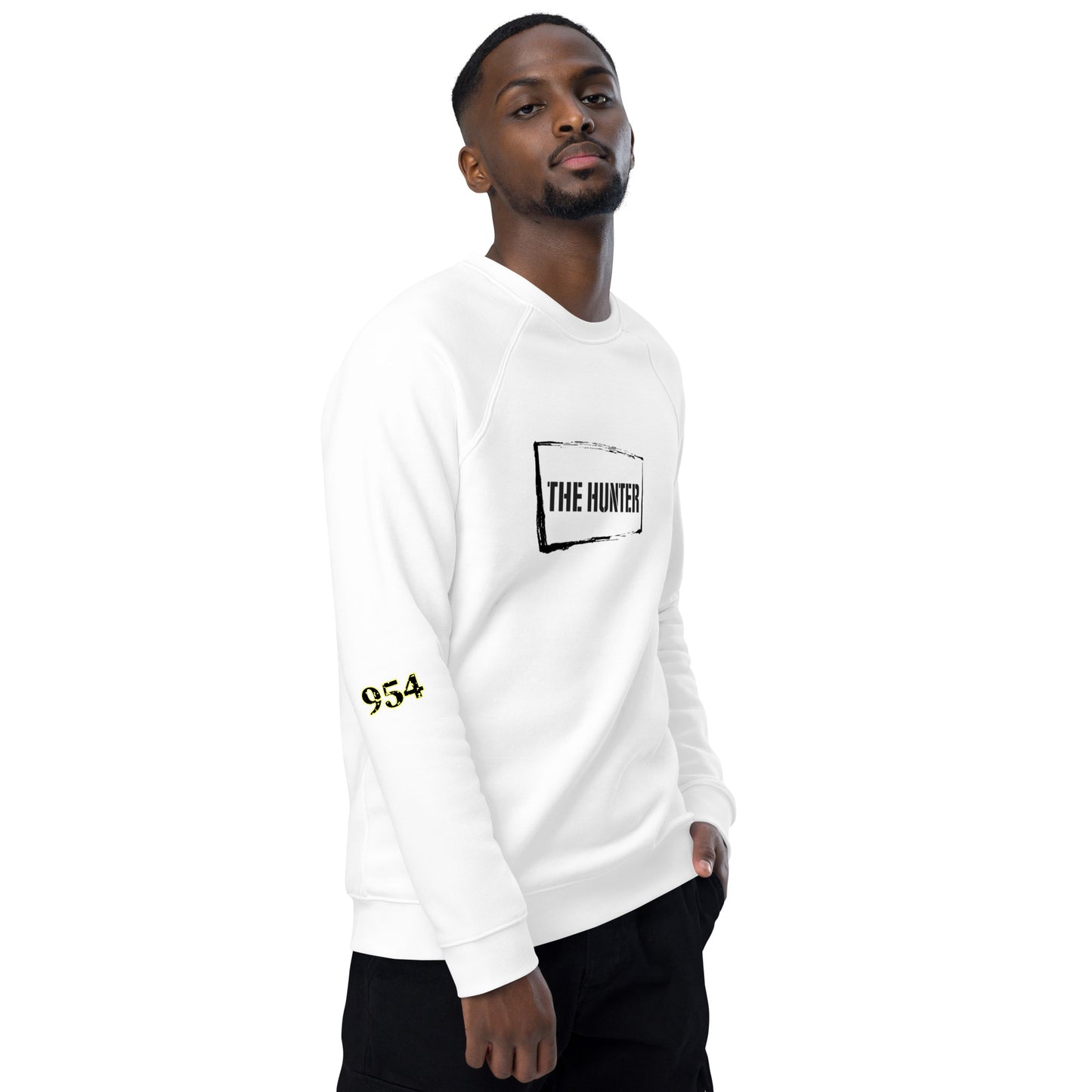 The Hunter 954 Siganture Unisex organic raglan sweatshirt