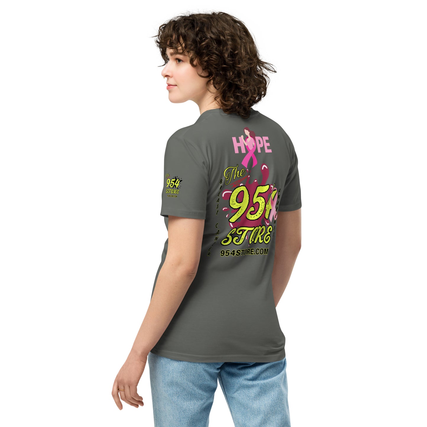 954 Breast Cancer Awareness Signature Unisex premium t-shirt