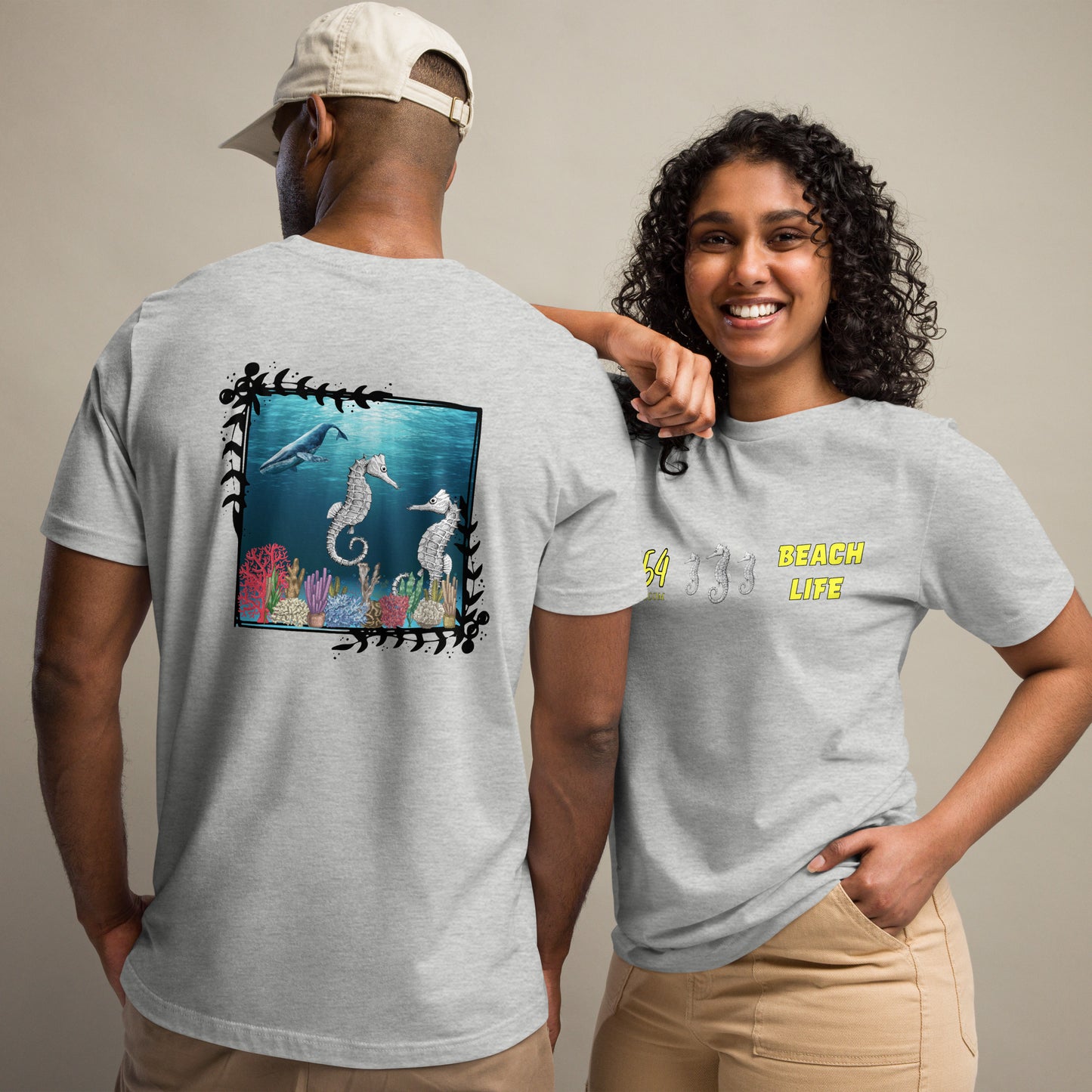 Beach Life Seahorses Frame 954 Signature Unisex t-shirt