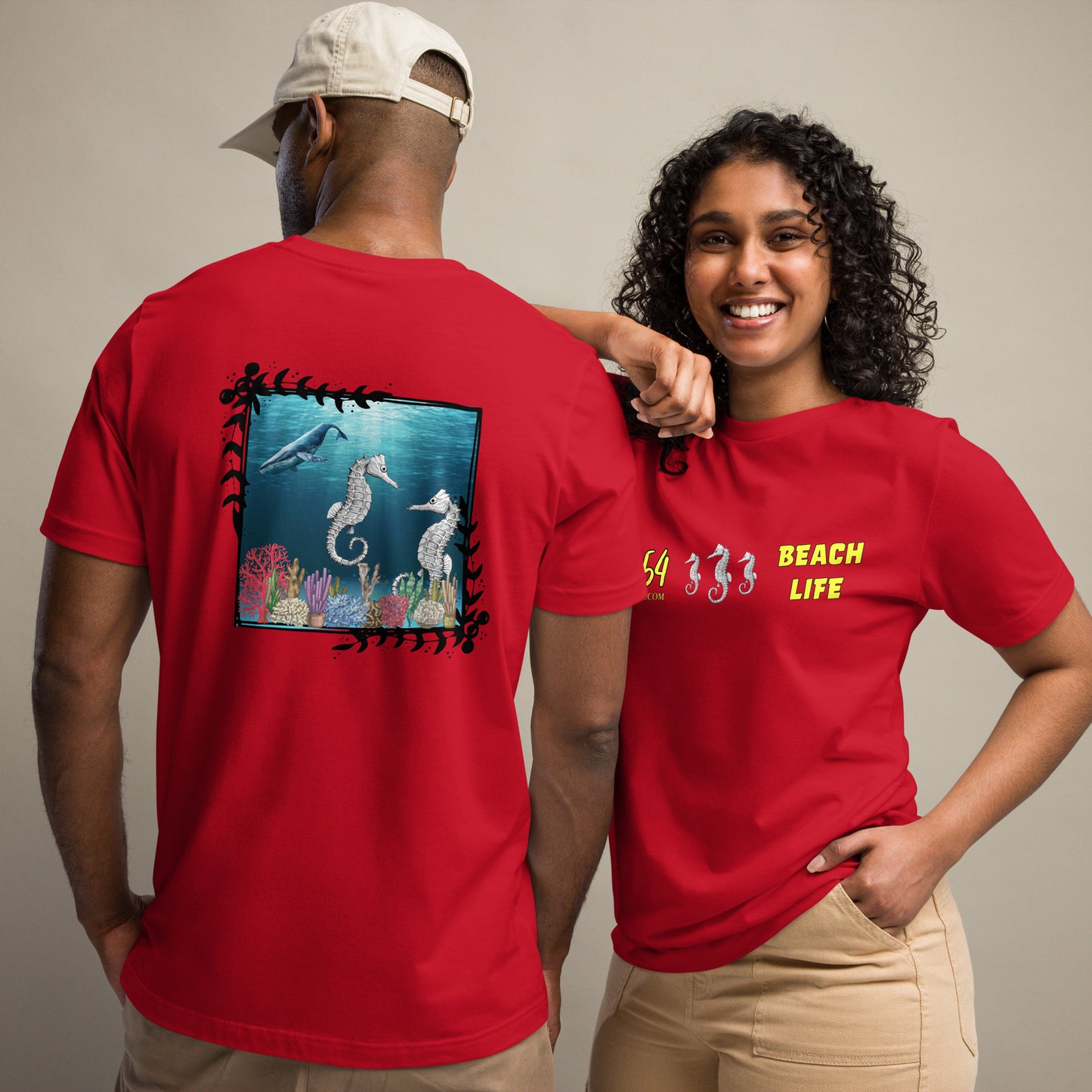 Beach Life Seahorses Frame 954 Signature Unisex t-shirt