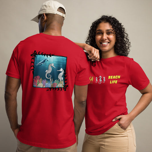 Beach Life Seahorses Frame 954 Signature Unisex t-shirt