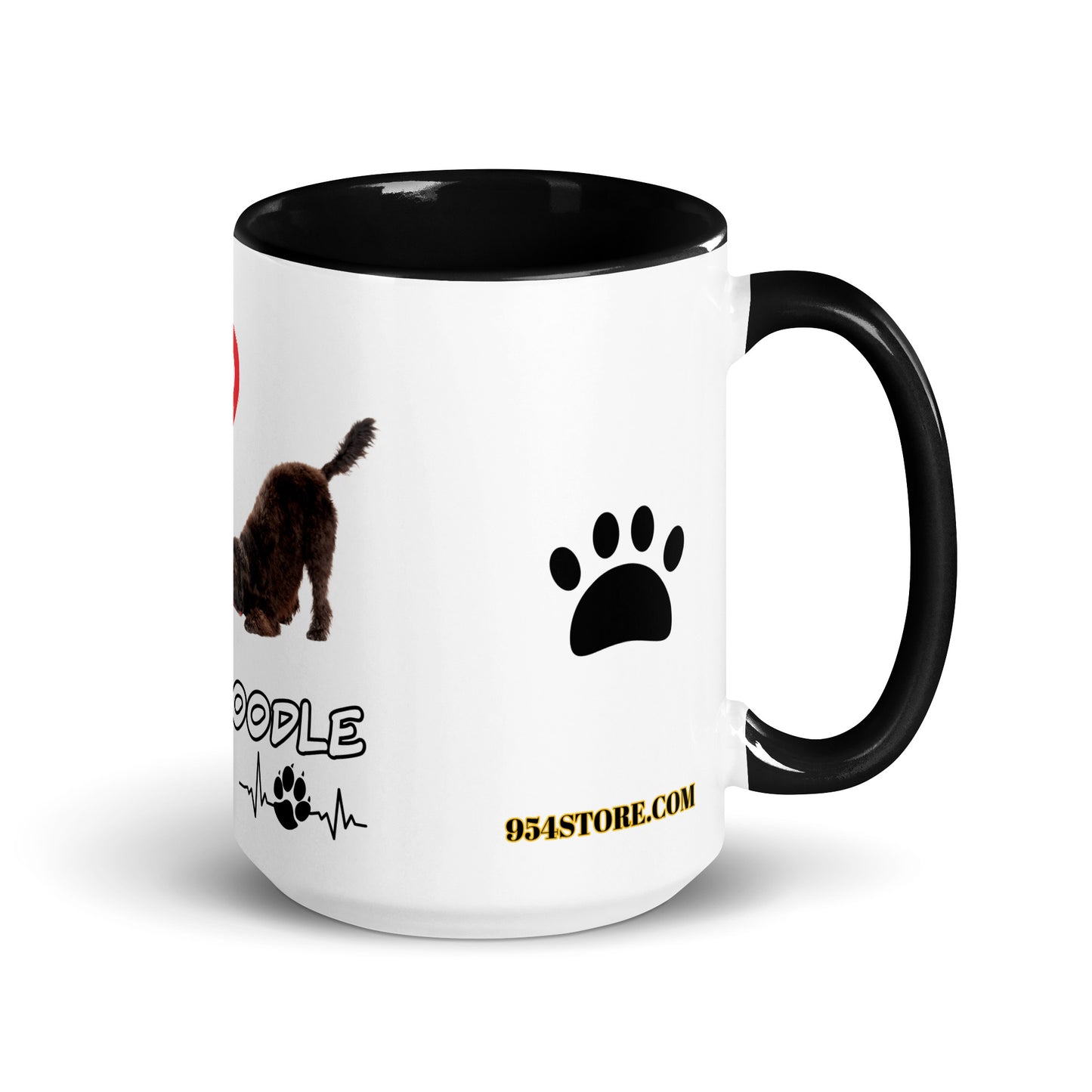 Labradoodle play 954 Signature Mug with Color Inside