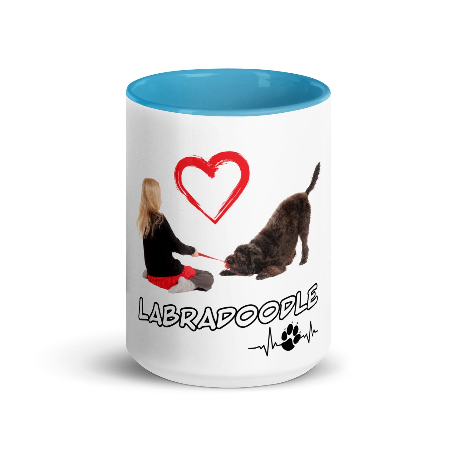 Labradoodle play 954 Signature Mug with Color Inside