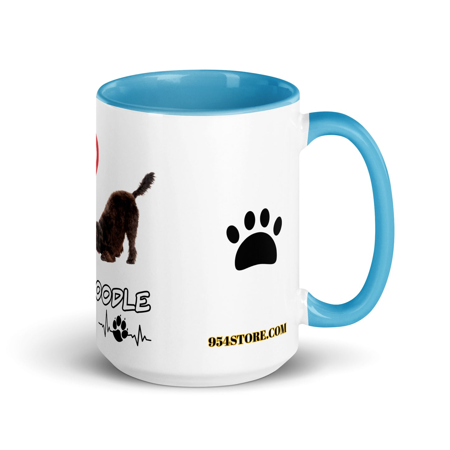 Labradoodle play 954 Signature Mug with Color Inside