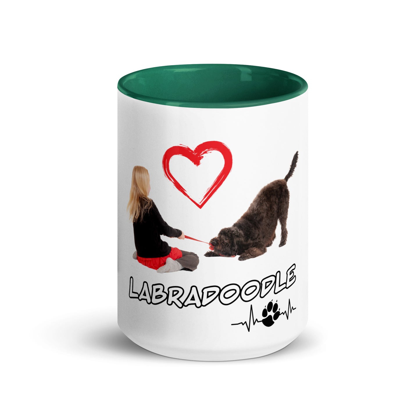 Labradoodle play 954 Signature Mug with Color Inside