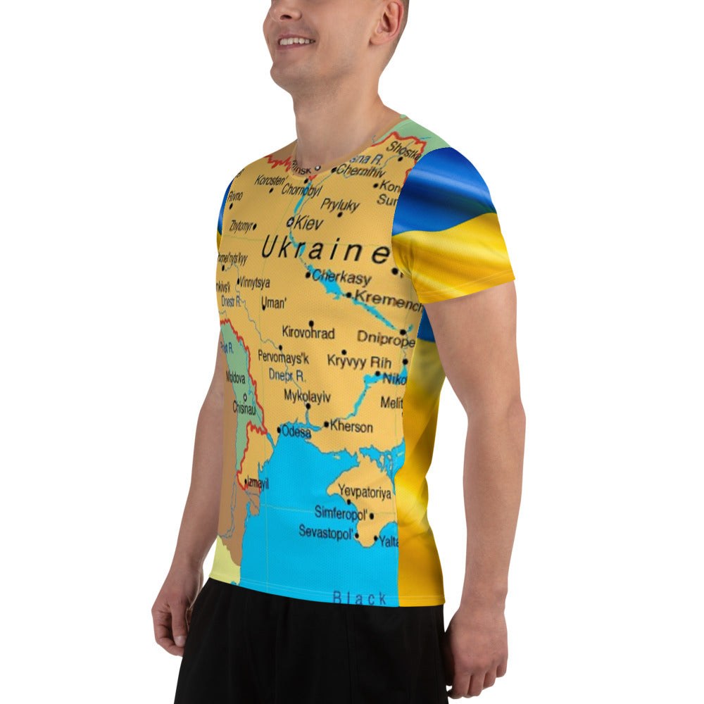I Support Ukraine All-Over Print Men's Athletic T-shirt