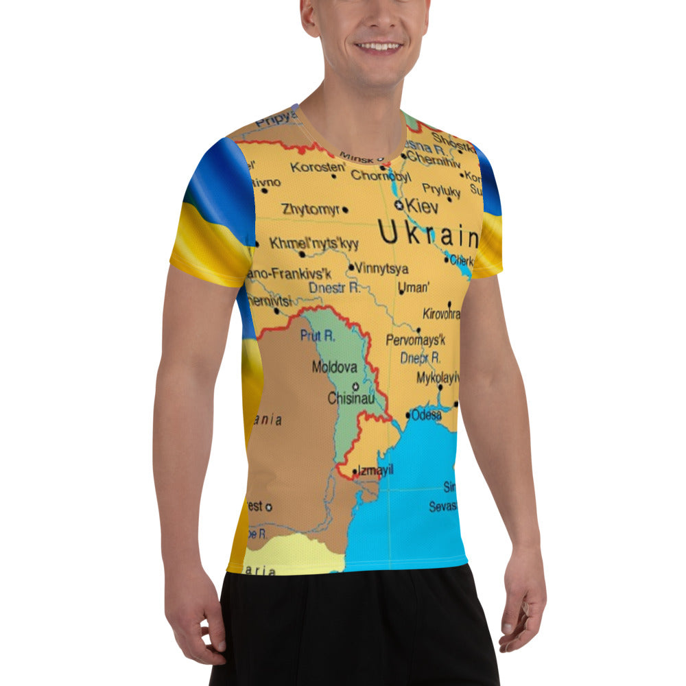 I Support Ukraine All-Over Print Men's Athletic T-shirt