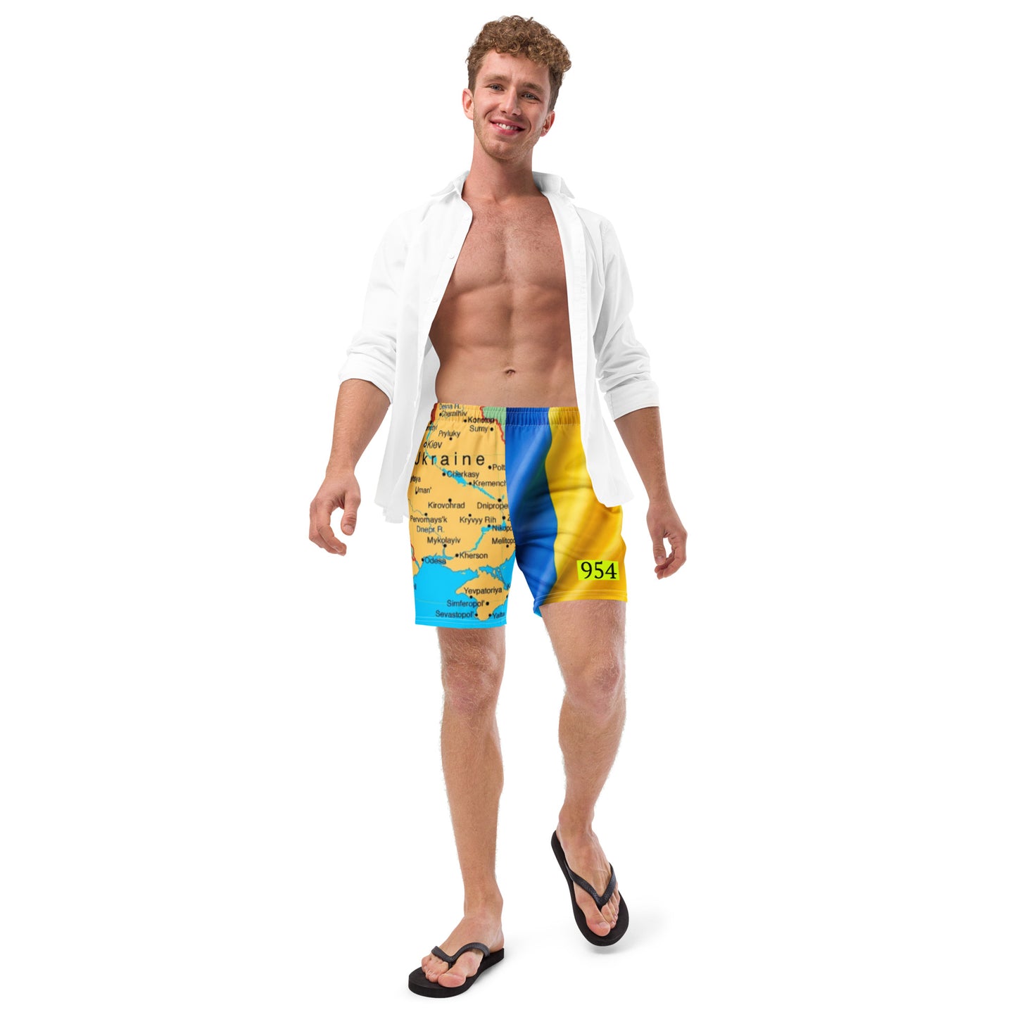I Support Ukraine Men's swim trunks