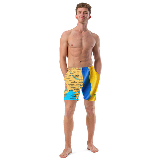 I Support Ukraine Men's swim trunks