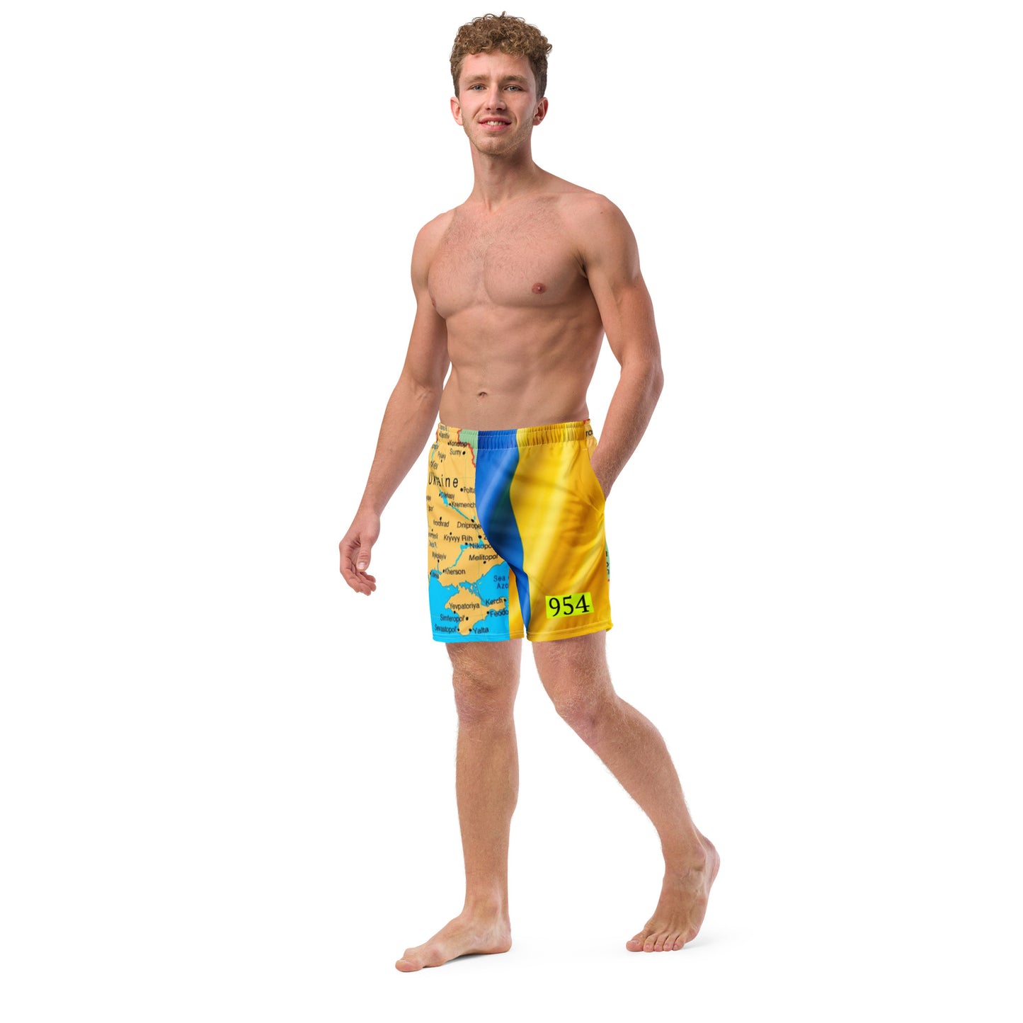 I Support Ukraine Men's swim trunks