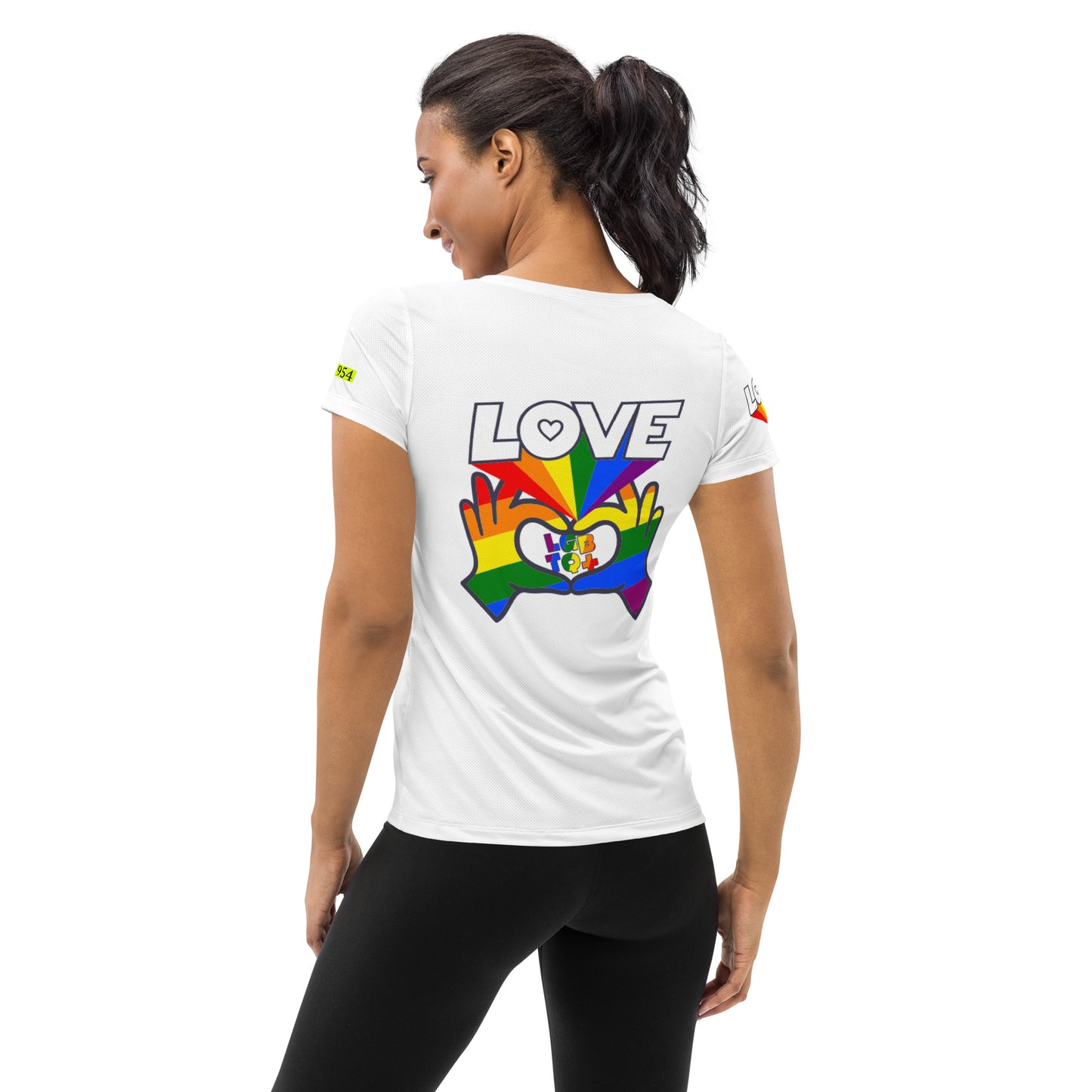 LGBTQIA All-Over Print Women's Athletic T-shirt