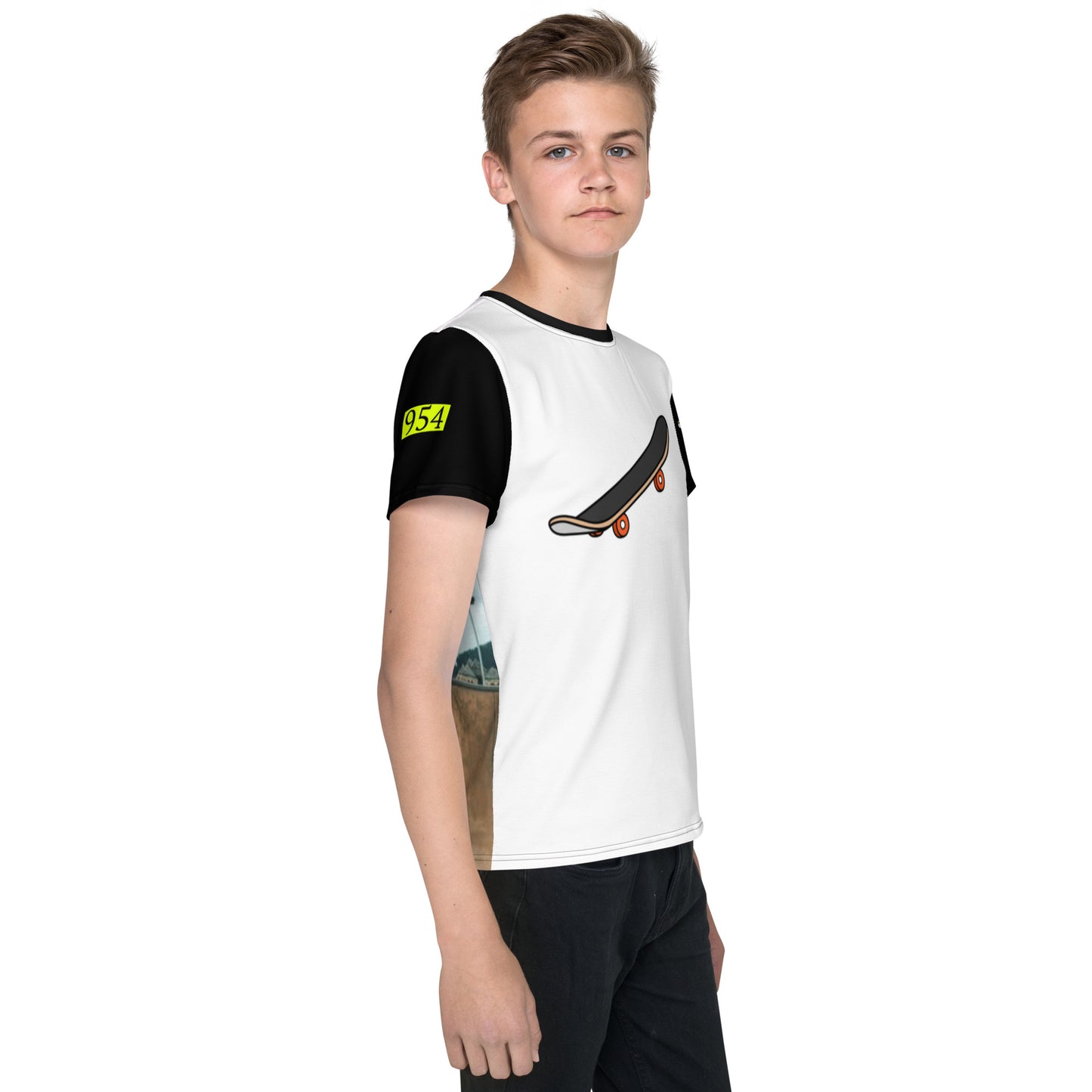I Skate 954 Youth crew neck t-shirt