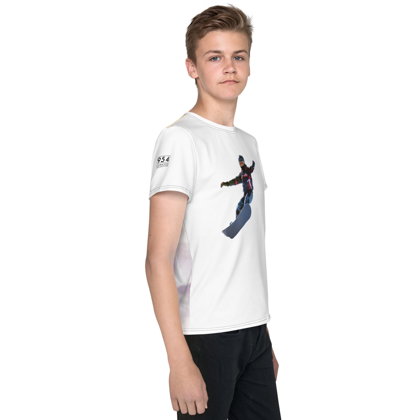 Snowboarding 954 Youth crew neck t-shirt