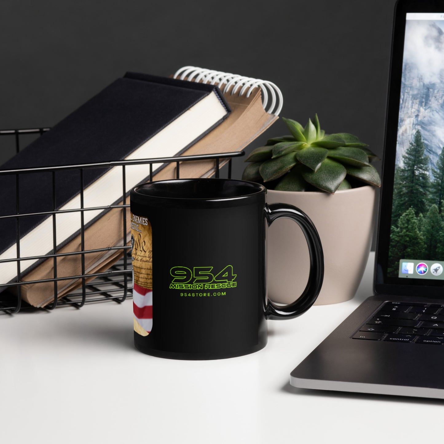 America 1st CST 954 Black Glossy Mug