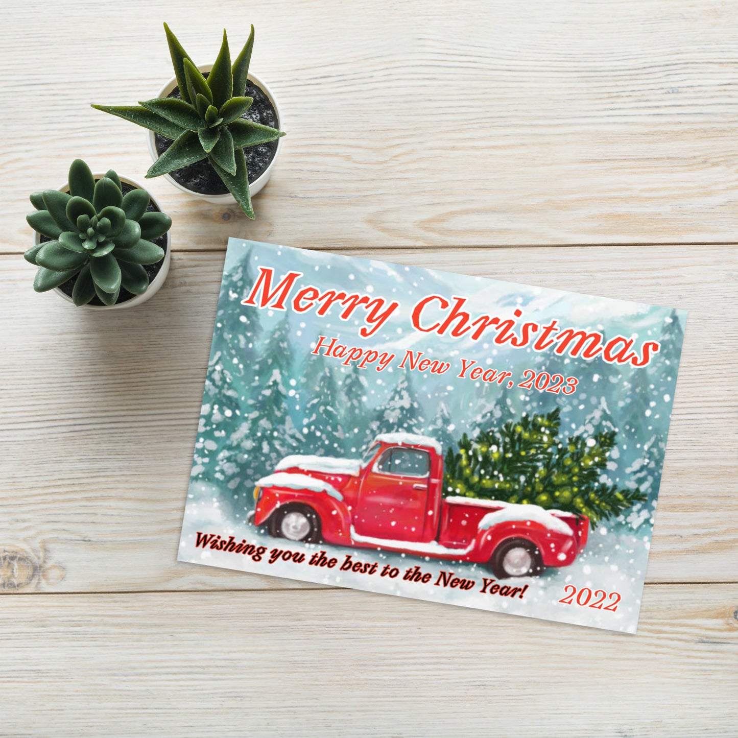 Merry Christmas Truck 954 Greeting card