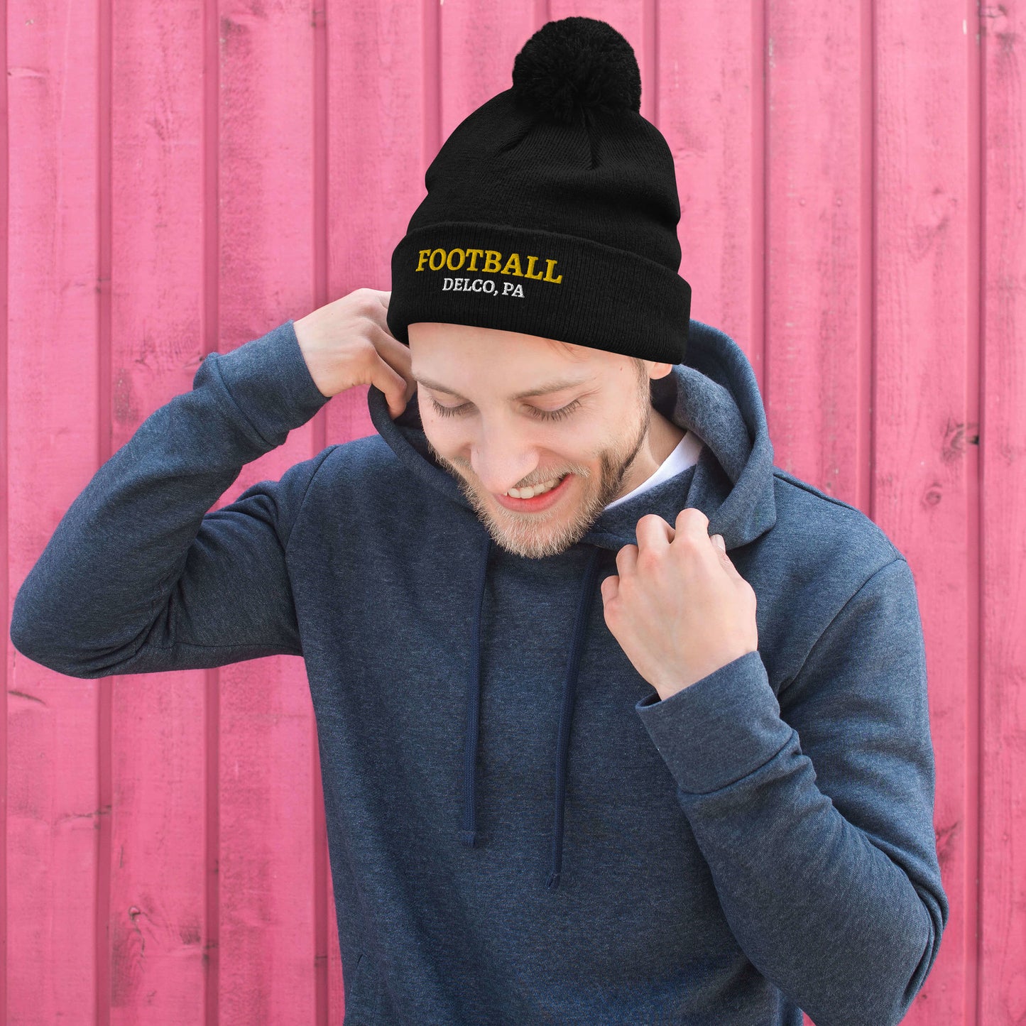 DELCO Football 954 Pom-Pom Beanie